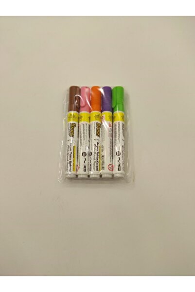 Brons Beyaz Doldurulabilir Tahta Kalemi 5'li Set 5 Renk