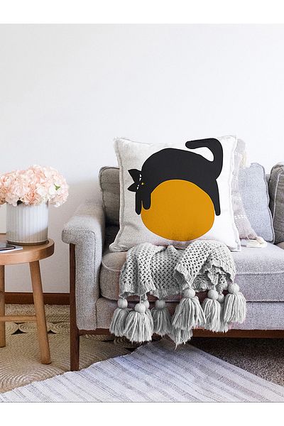 Realhomes Husă de pernă cu design special cu două fețe, imprimată digitală, modernă, tricotată Raschel