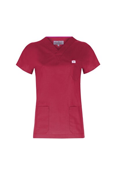 monotıp Cerrahi Forma | Yarasa Kol Takım | Unisex | Kırmızı