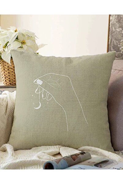 Realhomes Çift Taraflı Pastel Zeminde Onedraw Çizimli El Silüeti Modern Raşel...