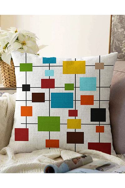 Realhomes Husă de pernă cu design special cu două fețe, imprimată digitală, modernă, tricotată Raschel