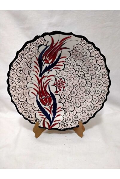 Sultan Çini -çini El Emeği 30 Cm Teşhip Sanatı Özel Tasarım Kabartma Desenli ...