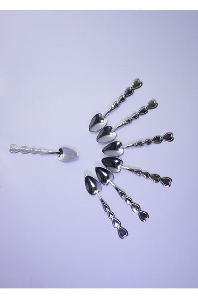 Doğuş Set of 12 Teaspoons Heart Model