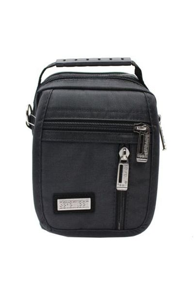 SEVENTEEN Men's Black Multi-Compartment Hand and Shoulder Strap Bag