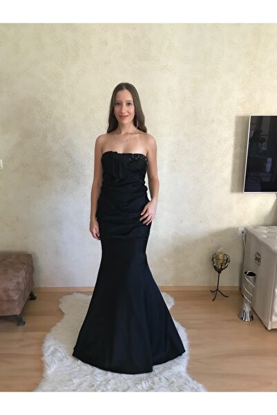 ESCOLL Tasarım Siyah Kabarık Elbise