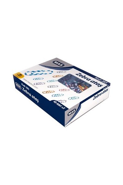 Mas 285 Paper Clips Zebra Colored 28 Mm 40 Pieces (36 Boxes)