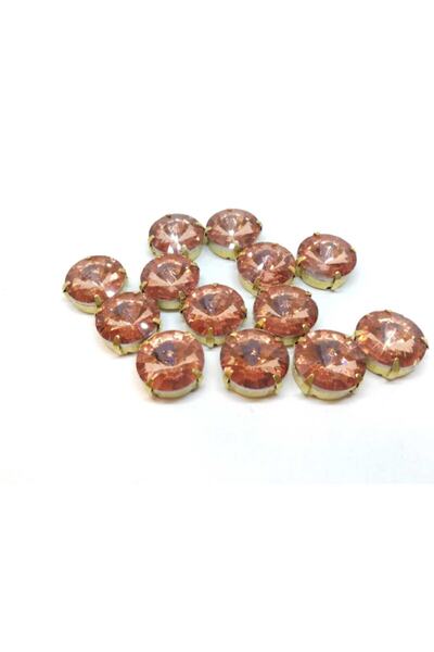 yiğit aksesuar Γυάλινη πέτρα 18 χιλιοστών σε θήκη, ανοιχτό ροδακινί (10 τεμάχια)