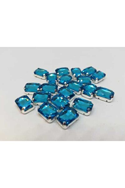 yiğit aksesuar 20 Τεμάχια 10*14 Ανοιχτό Μπλε Ορθογώνιο Γυάλινο Πέτρινο Πλαίσι...