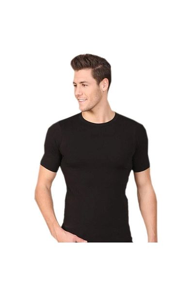 Berrak Men's Black Short Sleeve Crew Neck Tank Top