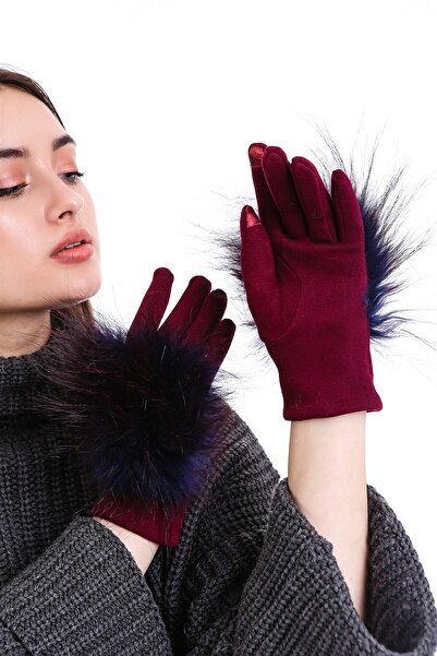 Modaqueen Kadın Kumaş Aksesuarlı Eldiven