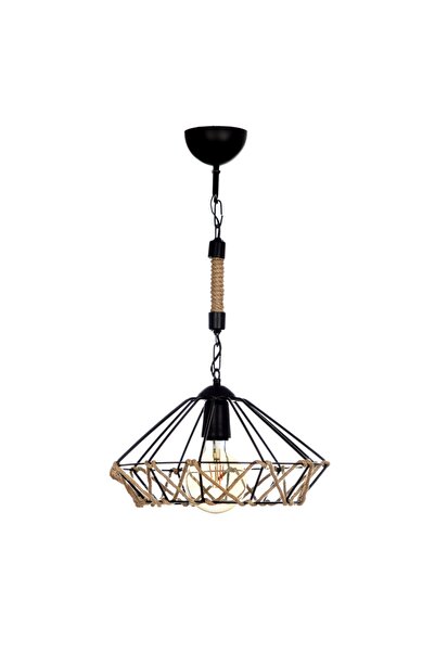 polataydinlatma Bomonti Tekli Halatlı Sarkıt Siyah