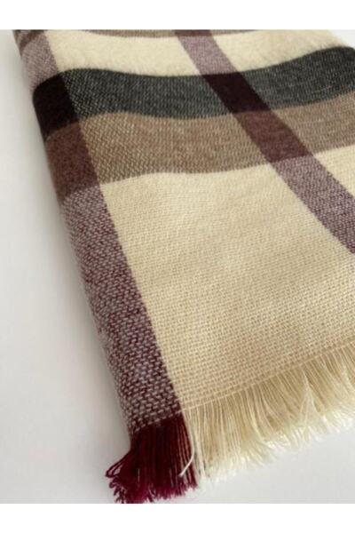 Mathilda Aksesuar Eșarfă cu textura moale în dungi de culoare bej