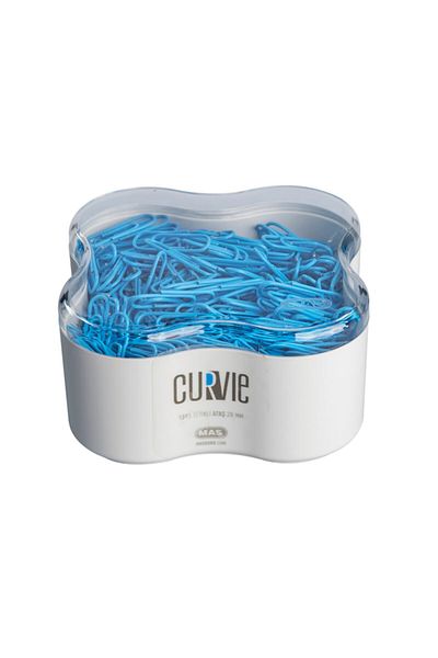 Mas Curvie 280 Colored Paper Clip Paperclip 28mm 500 Pieces Blue