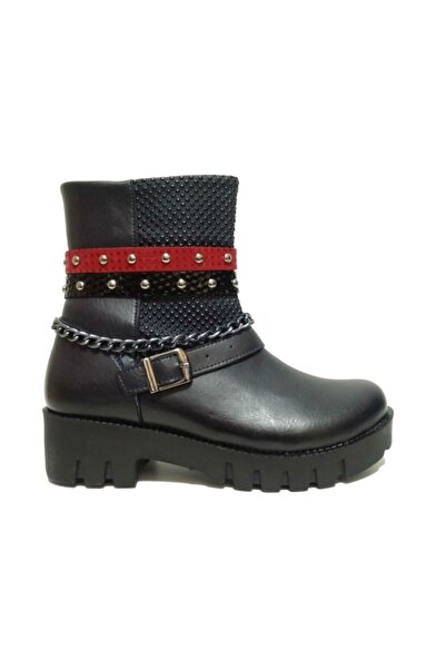 Verlas Cizme scurte de iarnă negre cu fermoar pentru fetiță