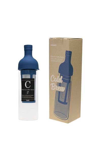 Hario Filter-in (cold Brew) Coffee Bottle - Cold Coffee Brewing Bottle with Filter (blue)
