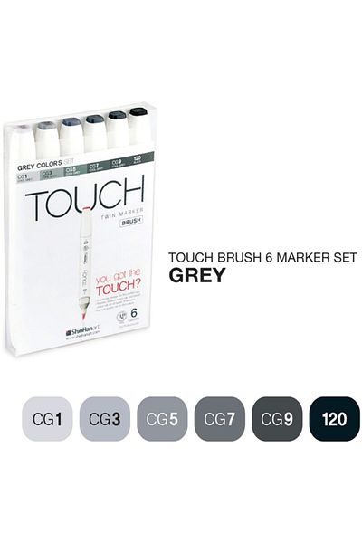 Shinhan Art Touch Cool Grey Colors Double Ended Set of 6 N:1200604