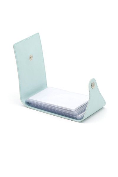 2K Credit Card Holder Water Green 10 Leaves Horizontal 7x10,5 Cm