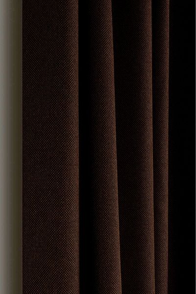 VANESSA PERDE 100% Linen Blackout Sunshade Brown Curtain Cuts Heat and Light Completely Non- Pleated Plain Stitching