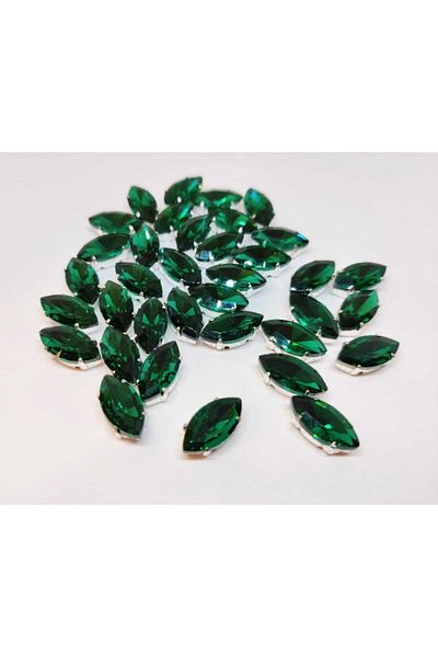 yiğit aksesuar 9x18 (1,8 cm) Θήκη Strut Shuttle Glass Stone Green 50 τεμάχια