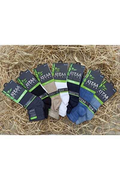 Ayess Ανδρικές μαύρες κάλτσες Lacos Bamboo Booties 12 τεμαχίων