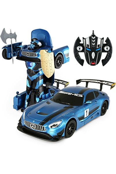 Genel Markalar Mercedes Benz Amg Gt3 Dönüşebilen Robot ve Sesli Işıklı Uzaktan Kumandalı Oyuncak Araba
