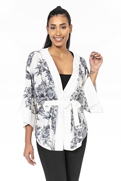 DISENTIS MODEST Кімоно з широкими рукавами - зав'язується спереду і застібається на ґудзики