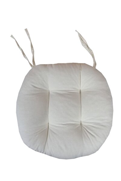 Fitsdekor Sandalye Minderi Yuvarlak Krem Renk 38 Cm