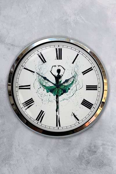 Kasva Concept Gift 40 cm Chrome Metal Dancing Wall Clock