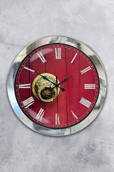 Platin Saat ساعة حائط بأرقام رومانية من معدن الكروم مقاس 36 سم