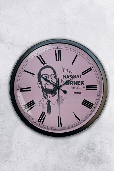 Platin Saat هدية ساعة حائط مالكولم معدنية سوداء مقاس 40 سم