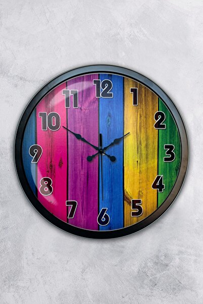 AİB STORE Δώρο 40 εκ. Μαύρο Μεταλλικό Ρολόι Τοίχου Rainbow