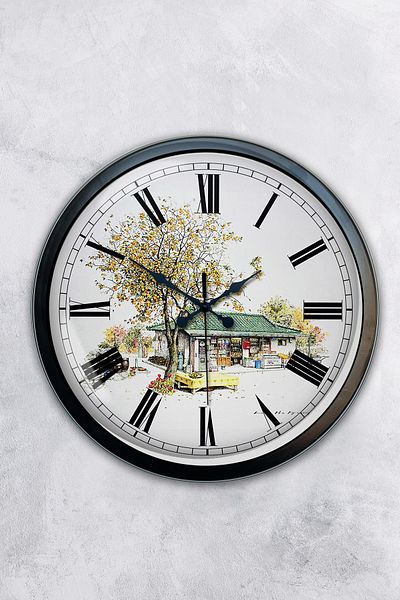 Kasva Concept 40 cm Black Metal Vintage Home Wall Clock