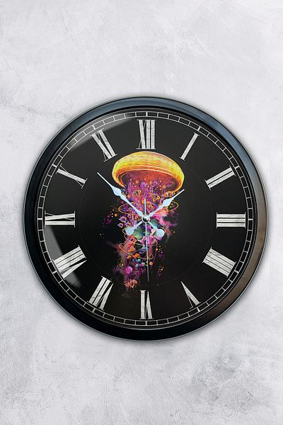 Kasva Concept 40 cm Black Metal Jellyfish Wall Clock