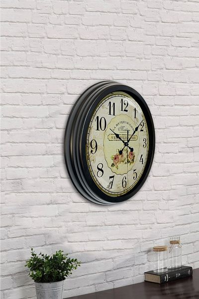 Kasva Concept Gift 40 cm Black Metal Light Wall Clock