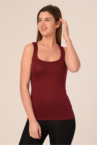 DISENTIS MODEST Burgundy Thick Strap Rambo Viscose Body