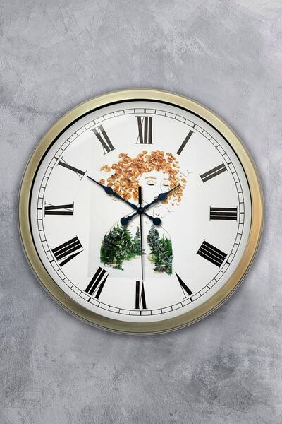 Platin Saat هدية ساعة حائط معدنية عتيقة مقاس 40 سم