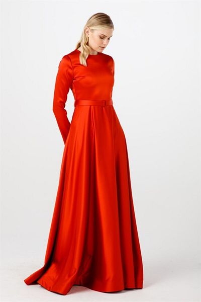 Esswaap Women's Red Caramel Mevlana Evening Dress