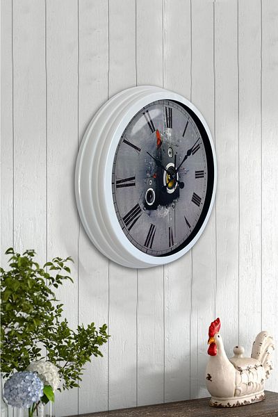 Kasva Concept Gift 40 cm White Metal Music Wall Clock