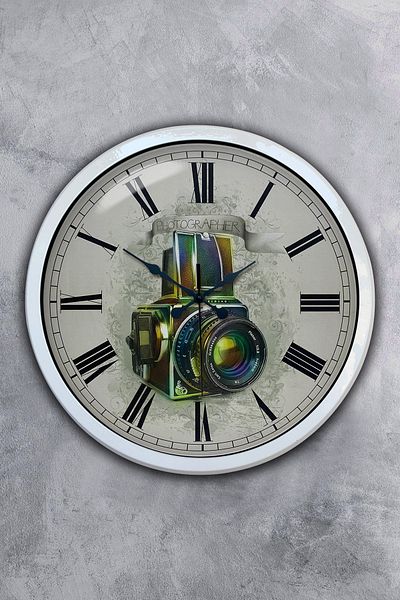 Kasva Concept Gift 40 cm White Metal Photo Wall Clock