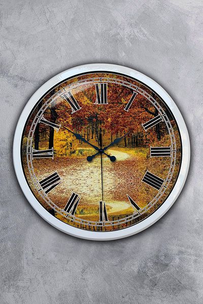 Kasva Concept 40 cm White Metal Natural Life Wall Clock