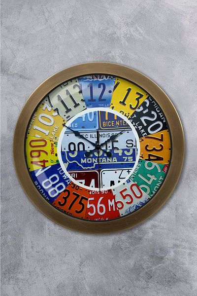 Kasva Concept 36 cm Tumbled Metal Mexicano Wall Clock
