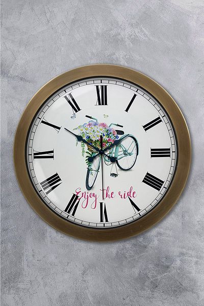 Kasva Concept Gift 36 cm Antique Metal Bicycle Wall Clock