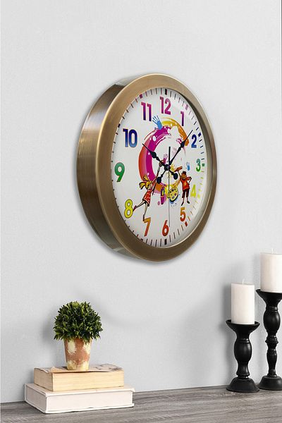 Kasva Concept Cadou 36 Cm Ceas de Perete Copii Metal Antic