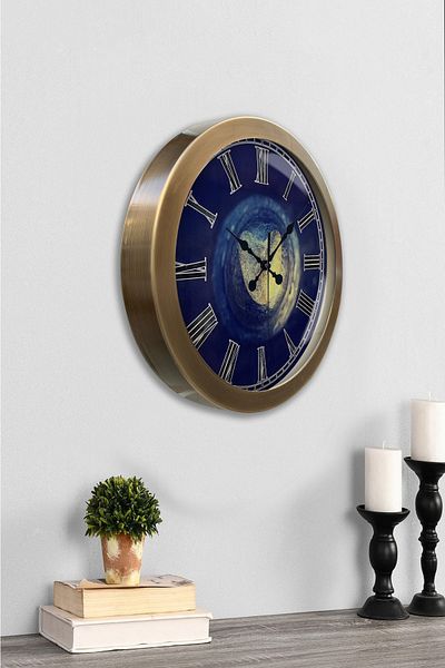Kasva Concept Gift 36 cm Antique Metal Stone Heart Wall Clock
