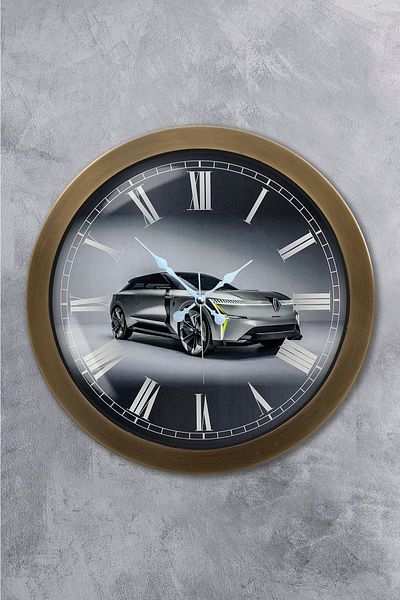 Kasva Concept 36 cm Tumbled Metal Car Wall Clock