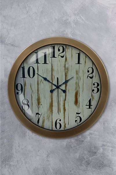 Kasva Concept 36 cm Antique Metal Primary Number Wall Clock