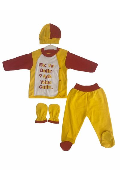 GÜLÜCÜK Unisex Baby Yellow Fan Bodysuit Set of 4