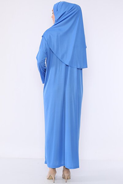 Bemol Μπλε Ολόσωμο Πρακτικό Προσευχή Φόρεμα - Με Μαντίλι