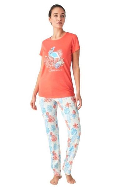 Mod Collection طقم بيجامة نسائي قطني بأكمام قصيرة