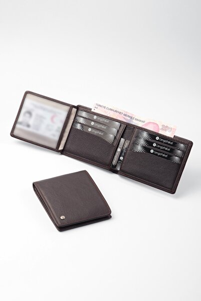 CENGİZ PAKEL Hakiki Deri Kahve Cüzdan